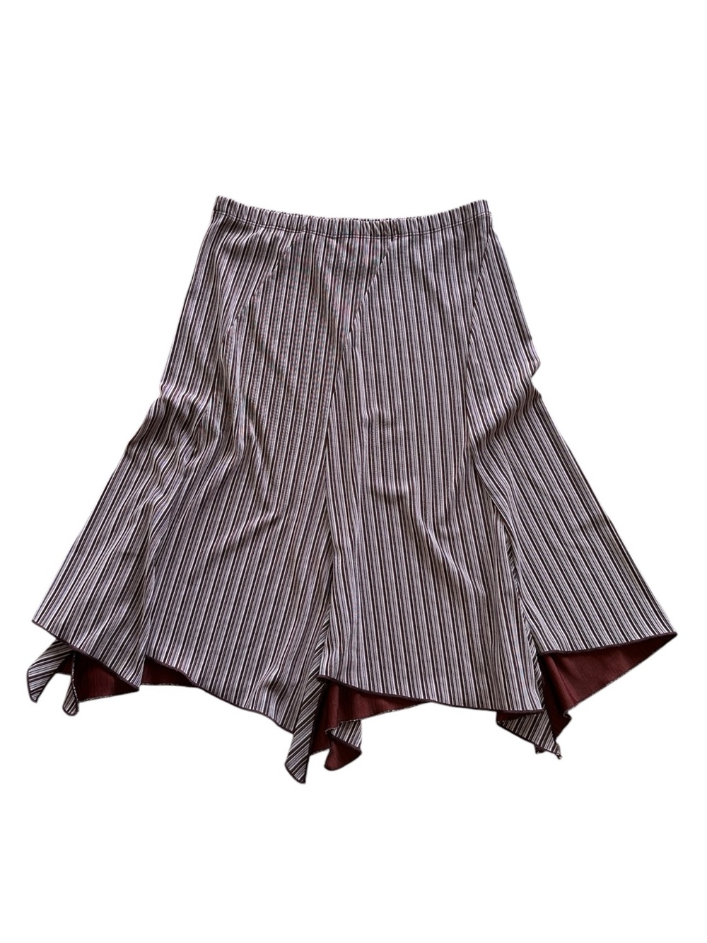 Vintage Y2K striped asymmetrical skirt boho whimsigoth